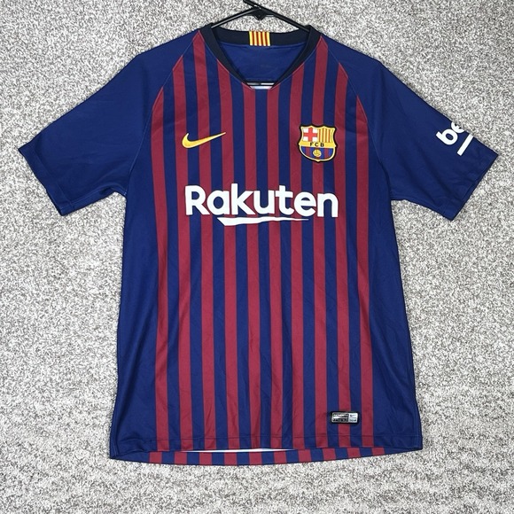 Nike FC Barcelona Jersey Men's Small Blue Red Striped 2018 Home Kit La Liga - Picture 1 of 9